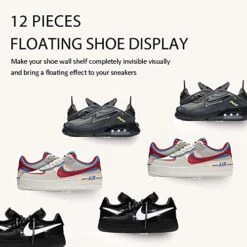 Floating Shoe Shelves For Closet Wall Set Of 12, Floating Shoe Display Clear Acrylic Sneaker Shelves To Show Top Shoes And Sneaker Collection, Includes Shelves Shoe Organizers With Cross Screws -Amazon Store 51E2FF6MEeL