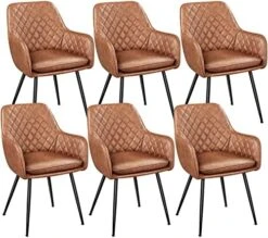Yaheetech Dining Chairs Velvet Accent Armchairs Living Room Chairs With Steel Legs Upholstered Modern Tub Chairs With Backrest Armrest For Lounge Living Room Dining Room, Set Of 6, Gray -Amazon Store 51EDn2y0uYL. AC