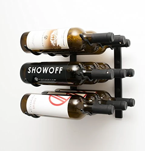 VintageView W Series (1 Ft) - 9 Bottle Wall Mounted Wine Rack (Satin Black) Stylish Modern Wine Storage With Label Forward Design 3 VintageView W Series (1 Ft) - 9 Bottle Wall Mounted Wine Rack (Satin Black) Stylish Modern Wine Storage With Label Forward Design