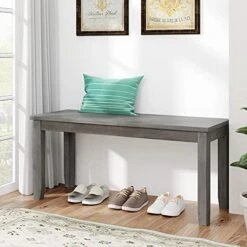 LZ LEISURE ZONE 6 Piece Wooden Dining Table Set With Bench And 4 Dining Chairs, Kitchen Table Set Family Furniture For 6 People (Antique Graywash) -Amazon Store 51ERBRoCeQS