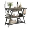 Bestier Coffee Bar Station, Kitchen Island Cart With Storage, Coffee Cart With Drawer, Paper Towel Holder And Lockable Wheels, Bar Table For Dinning Room Living Room, Gray 2 Bestier Coffee Bar Station, Kitchen Island Cart With Storage, Coffee Cart With Drawer, Paper Towel Holder And Lockable Wheels, Bar Table For Dinning Room Living Room, Gray -Amazon Store 51EbZN0dYAL