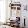 3-in-1 Entryway Coat Rack,Vintage Industrial Hall Tree 72 Inch With Storage Bench And Coat Racks Entryway Storage Shelf Organizer With 9 Hooks, Large Size, Wood Look Accent Furniture With Metal Frame 1 3-in-1 Entryway Coat Rack,Vintage Industrial Hall Tree 72 Inch With Storage Bench And Coat Racks Entryway Storage Shelf Organizer With 9 Hooks, Large Size, Wood Look Accent Furniture With Metal Frame -Amazon Store 51EeKCLe7RL