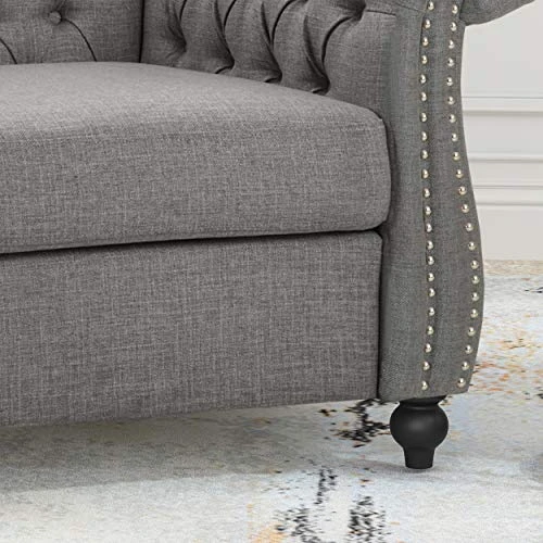 Christopher Knight Home 310365 Living Room Chairs, Dark Gray + Dark Brown 5 Christopher Knight Home 310365 Living Room Chairs, Dark Gray + Dark Brown - Image 3