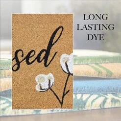 Avera Products | Blessed Cotton Bloom, Natural Coir Fiber Doormat, Anti-Slip PVC Mat Back | 29” X 17” -Amazon Store 51EriUV4QcL
