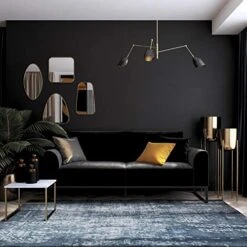 CosmoLiving By Cosmopolitan CosmoLiving Adley Coil Velvet With Black Metal Base Futon