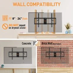 ELIVED TV Wall Mount For Most 37-75 Inch TVs, Holds Up To 120 Lbs, Universal Low Profile Adjustable Tilt TV Mount Fits 8"-24" Studs, Max VESA 600x400mm, Flat Wall Mount Bracket. -Amazon Store 51FY6GeBOAL