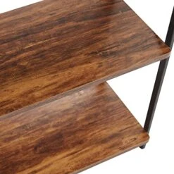 4 Tier Folding Bookshelf, Industrial Metal Book Shelf For Storage, Folding Bookcase For Organization And Storage, Rustic Wooden Metal Book Case For Living Room Office, 11.8 D X 23.6 W X 49.8 H Inches -Amazon Store 51FZYGx0SML