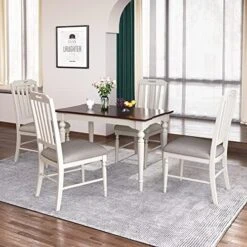 5 Piece Dining Table Set, Wooden Kitchen Dining Table Set With Square Table And 4 Upholstered Chairs For Kitchen, Dining Room, Family And Apartment (Light Gray+4 Person) 25 5 Piece Dining Table Set, Wooden Kitchen Dining Table Set With Square Table And 4 Upholstered Chairs For Kitchen, Dining Room, Family And Apartment (Light Gray+4 Person) -Amazon Store 51FaLeYpGnL. AC