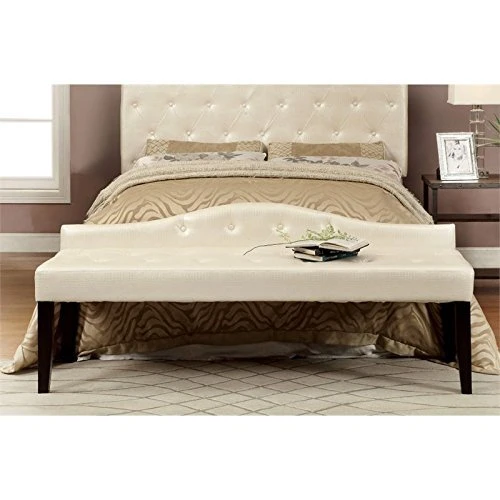 Furniture Of America Leatherette Nadia Modern Bench, 64", Pearl White 4 Furniture Of America Leatherette Nadia Modern Bench, 64", Pearl White - Image 2