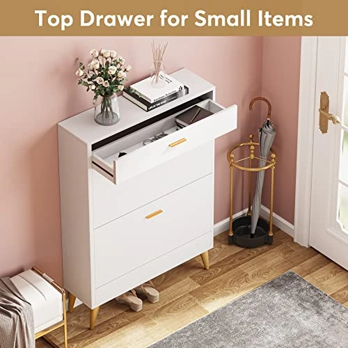 LITTLE TREE Shoe Cabinet With 2 Flip Drawers 7 LITTLE TREE Shoe Cabinet With 2 Flip Drawers - Image 5