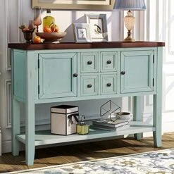 RUNNA 46'' Solid Wood Console Table Series Buffet Sideboard Sofa With 4 Drawers/2 Doors Cabinet/Bottom Display Shelf For Living Room, Kitchen, Dining & Hallway (Espresso + Wood), 46''Lx15''Wx34''H 23 RUNNA 46'' Solid Wood Console Table Series Buffet Sideboard Sofa With 4 Drawers/2 Doors Cabinet/Bottom Display Shelf For Living Room, Kitchen, Dining & Hallway (Espresso + Wood), 46''Lx15''Wx34''H -Amazon Store 51FjLZt6bkS. AC