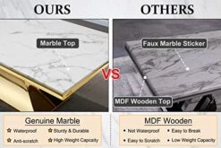 Goderfuu Marble Dining Table For 6 - Marble Dining Room Table With Silver Stainless Steel Base, 78 Inch Rectangle Dining Table Modern Dining Room Table For 6, Gray White Dining Table With Marble Top -Amazon Store 51FkONcwGML