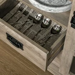 HOMCOM Sideboard Buffet Cabinet, Glass Door Kitchen Cabinet, Coffee Bar Cabinet With Storage Drawers & Adjustable Shelves For Living Room, Gray -Amazon Store 51Fr41lei4L