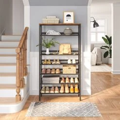 HOOBRO 8-Tier Shoe Rack, Large Capacity Shoe Shelf, Stable And Sturdy, Shoe Storage Organizer With Flat & Slant Adjustable Metal Shelves, For 21-28 Pairs Of Shoes, Space Saver, Sturdy BF18XJ01 -Amazon Store 51FtZNhDhDL