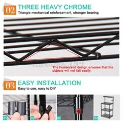 Fauzan_ruo 3 Tier Microwave Stand Kitchen Storage Rack Shelf Bakers Spice Metal Shelves -Amazon Store 51FxDJT1QJL