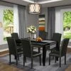 East West Furniture DUEN7-BLK-69 Dining Room Table Set, 7-Piece -Amazon Store 51GEu7TlawL