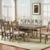Roundhill Furniture Raven Wood 9-Piece Set, Extendable Trestle Dining Table With 8 Chairs, Glazed Pine Brown 2 Roundhill Furniture Raven Wood 9-Piece Set, Extendable Trestle Dining Table With 8 Chairs, Glazed Pine Brown -Amazon Store 51GPumVbJKL