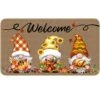TREWAVE Fall Welcome Decorative Doormat Gnome Non-Slip And Washable Door Mat Pumpkin Sunflower Turkey Maple Leaf Fall Harvest Thanksgiving Floor Mat Indoor Outdoor 17 X 29 Inch -Amazon Store 51GZmB6tgEL