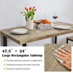 Giantex 4 Piece Dining Table Set, 47.5” Kitchen Table And Chairs For 4, Nesting Furniture Set W/Bench & 2 Stools, Space-Saving Table Set, Modern Functional Desk Set For Dining Room Restaurant, Oak 12 Giantex 4 Piece Dining Table Set, 47.5” Kitchen Table And Chairs For 4, Nesting Furniture Set W/Bench & 2 Stools, Space-Saving Table Set, Modern Functional Desk Set For Dining Room Restaurant, Oak -Amazon Store 51GaEOIyMBL