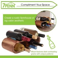 7Penn Wooden Countertop Wine Rack - 6 Bottle Horizontal Acacia Wood Wine Storage Rack Wine Holder Stands For Counter 11 7Penn Wooden Countertop Wine Rack - 6 Bottle Horizontal Acacia Wood Wine Storage Rack Wine Holder Stands For Counter -Amazon Store 51Gb3dsbIHL