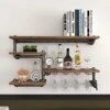 Industrial Pipe Shelf Wine Rack Wall Mounted With 4 Stem Glass Holder,Rustic Metal Floating Bar Shelves Wall Shelf Unit For Kitchen/Living Room/Home 2 Industrial Pipe Shelf Wine Rack Wall Mounted With 4 Stem Glass Holder,Rustic Metal Floating Bar Shelves Wall Shelf Unit For Kitchen/Living Room/Home -Amazon Store 51Gkpf566LL
