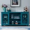 WTRAVEL Buffet Sideboard Kitchen Buffet Storage Cabinet, 2 Doors Storage Cabinet With Adjustable Shelves, Wood Console Table For Kitchen, Dining, Living Room, Teal Blue -Amazon Store 51GlJzjej5L