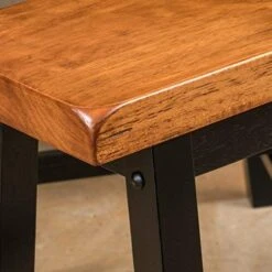 Christopher Knight Home Pomeroy 24" Saddle Benches, 2-Pcs Set, Walnut / Black -Amazon Store 51GmfhwN26L