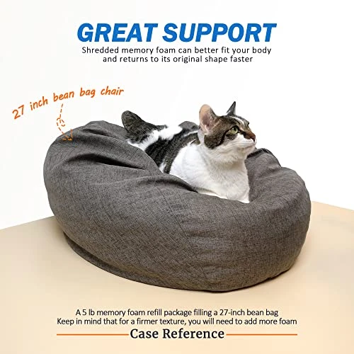 Amorstra Bean Bag Filler Shredded Memory Foam Filling 10 Pounds, Pillow Stuffing Bean Bag Refill Material For Pouf Ottoman Couch Cushion Dog Bed Stuffed Animals And Art Crafts - Blue 6 Amorstra Bean Bag Filler Shredded Memory Foam Filling 10 Pounds, Pillow Stuffing Bean Bag Refill Material For Pouf Ottoman Couch Cushion Dog Bed Stuffed Animals And Art Crafts - Blue - Image 4