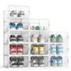 Hrrsaki Large 12 Pack Foldable Shoe Storage Boxes, Shoe Boxes Clear Plastic Stackable, Shoe Organizer Boxes With Front Opening Lids, Ventilation And Dust-proof, Shoe Container Boxes For Closet, Bedroom, Bathroom, Fit For Women/Men Size 9(13” X 9” X 5.5”) White 2 Hrrsaki Large 12 Pack Foldable Shoe Storage Boxes, Shoe Boxes Clear Plastic Stackable, Shoe Organizer Boxes With Front Opening Lids, Ventilation And Dust-proof, Shoe Container Boxes For Closet, Bedroom, Bathroom, Fit For Women/Men Size 9(13” X 9” X 5.5”) White -Amazon Store 51Gpr3ghzXL
