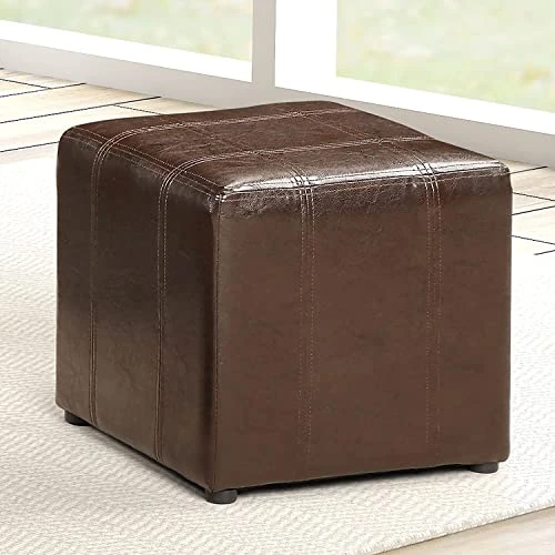 AC Pacific Leather 2 Side Ottomans Storage Bench With, Brown 7 AC Pacific Leather 2 Side Ottomans Storage Bench With, Brown - Image 5