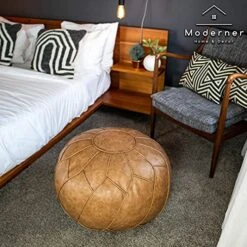 Moderner Faux Leather Pouf Unstuffed Ottoman Moroccan Footstool, Floor Footrest Cushion, Storage Solution - Natural Brown Color (Cognac, 23x11) 15 Moderner Faux Leather Pouf Unstuffed Ottoman Moroccan Footstool, Floor Footrest Cushion, Storage Solution - Natural Brown Color (Cognac, 23x11) -Amazon Store 51GzQJoq0SS