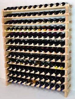 SfDisplay.com,LLC. Modular Wine Rack Beechwood 48-144 Bottle Capacity 12 Bottles Across Up To 12 Rows Newest Improved Model (144 Bottles - 12 Rows) -Amazon Store 51H1nFwCfdL. AC