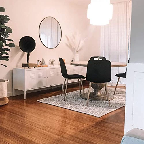 Flesser Kitchen Side Chair Gray Set Of 4 Velvet Dining Room Chairs With Metal Legs Modern Padded Dining Chairs 5 Flesser Kitchen Side Chair Gray Set Of 4 Velvet Dining Room Chairs With Metal Legs Modern Padded Dining Chairs - Image 3