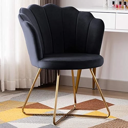 Duhome Velvet Accent Chair Living Room Chair,Corner Chair Reception Chair For Bedroom Living Room, Shell Shaped Living Room Chair With Golden Metal Legs, DarkBlue 12 Duhome Velvet Accent Chair Living Room Chair,Corner Chair Reception Chair For Bedroom Living Room, Shell Shaped Living Room Chair With Golden Metal Legs, DarkBlue - Image 10