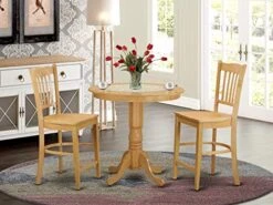 East West Furniture JAGR3-OAK-W Kitchen Set, 3-Piece