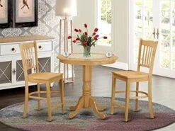 East West Furniture JAGR3-OAK-W Kitchen Set, 3-Piece -Amazon Store 51HGrWzM0DL. AC