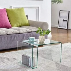 Glass Nightstand,Side Table,S-Shaped End Table For Living Room,Bedside Table For Bedroom -Amazon Store 51HIuq7H3rL