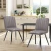 Aklaus Upholstered Dining Chairs Set Of 2, Gray Dining Chairs With Non-Slip Rubber Caps, Accent Chairs Side Chair For Kitchen,Apartment,Living Room With Metal Legs 1 Aklaus Upholstered Dining Chairs Set Of 2, Gray Dining Chairs With Non-Slip Rubber Caps, Accent Chairs Side Chair For Kitchen,Apartment,Living Room With Metal Legs -Amazon Store 51HMHqjrPrL