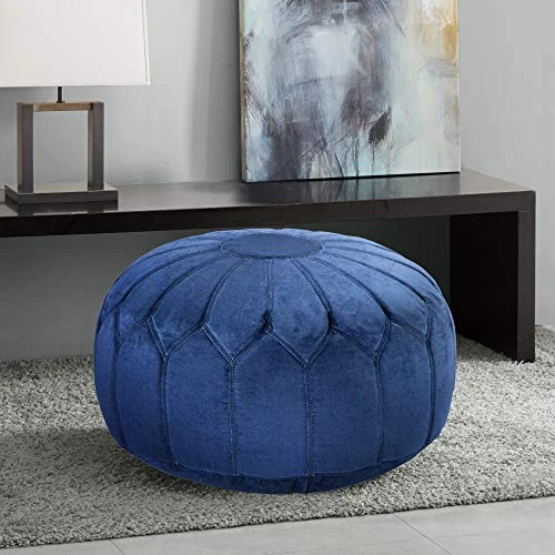 Madison Park Kelsey Round Floor Pillow Pouf Large-Soft Fabric, Polystyrene Beads Fill Ottoman Foot Stool-1 Piece Mid-Century Modern Floral Design Oversized Beanbag, Blue 3 Madison Park Kelsey Round Floor Pillow Pouf Large-Soft Fabric, Polystyrene Beads Fill Ottoman Foot Stool-1 Piece Mid-Century Modern Floral Design Oversized Beanbag, Blue