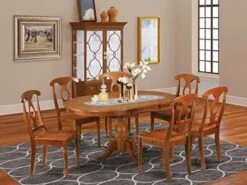 EAST WEST FURNITURE 7 Pc Dining Room Set-and Oval Dining Table With Leaf And 6 Dining Chairs -Amazon Store 51HOQpGj5NL. AC