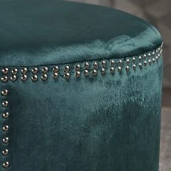 Christopher Knight Home Jaewon Studded Velvet Ottoman, Teal / Black -Amazon Store 51HRrycsakL