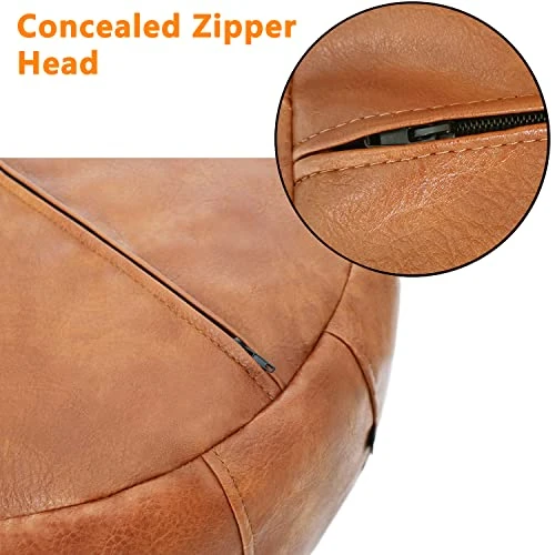 Thgonwid Unstuffed Moroccan Ottoman Pouf Cover, Ottoman Footstool Storage Solution, Bean Bag Chair, Foot Rest, Brown 8 Thgonwid Unstuffed Moroccan Ottoman Pouf Cover, Ottoman Footstool Storage Solution, Bean Bag Chair, Foot Rest, Brown - Image 6