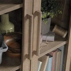 Pemberly Row Engineered Wood And Tempered Glass Curio Cabinet In Sky Oak -Amazon Store 51HkTGx82fL