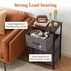 Lifewit Small Dresser For Bedroom, 3 Drawer Nightstand With Removable Fabric Bins, Storage Chest Of Drawers For Closet Bedside Nursery Laundry Living Room, Sturdy Steel Frame&Wood Tope, Dark Grey -Amazon Store 51Hq1T6SA1L