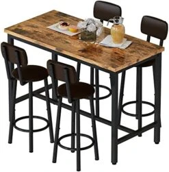 AWQM Small Dining Table Set For 2, Bar Set With 1 Square Table And 2 Upholstered Chairs With Back, Faux Marble Table Breakfast Table With Footrest For Home & Kitchen (White & Gold) 25 AWQM Small Dining Table Set For 2, Bar Set With 1 Square Table And 2 Upholstered Chairs With Back, Faux Marble Table Breakfast Table With Footrest For Home & Kitchen (White & Gold) -Amazon Store 51I6QvkJuzL. AC