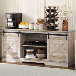 YITAHOME Buffet Cabinet, Farmhouse Sideboard Buffet Storage Cabinet With Barn Door Coffee Bar Cabinet With Capacity 300 Lbs For Home Dinning Living Room, Espresso -Amazon Store 51IAhw6UxpL. AC