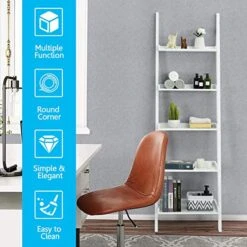 Tangkula 5-Tier Ladder Shelf, Wall-Leaning Bookshelf W/Open Shelves, Plant Flower Stand, Storage Display Organizer Rack, Multifunctional Bookcase For Living Room Home Office (White) 12 Tangkula 5-Tier Ladder Shelf, Wall-Leaning Bookshelf W/Open Shelves, Plant Flower Stand, Storage Display Organizer Rack, Multifunctional Bookcase For Living Room Home Office (White) -Amazon Store 51IPceVmEEL