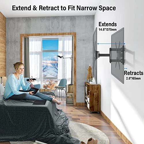 MOUNTUP Full Motion TV Wall Mount For Most 26-50 Inch TVs, Max VESA 300x300mm Wall Mount TV Bracket With Swivel Tilting Extension Level Adjustment For LED LCD Flat Curved TVs MU0018 8 MOUNTUP Full Motion TV Wall Mount For Most 26-50 Inch TVs, Max VESA 300x300mm Wall Mount TV Bracket With Swivel Tilting Extension Level Adjustment For LED LCD Flat Curved TVs MU0018 - Image 6