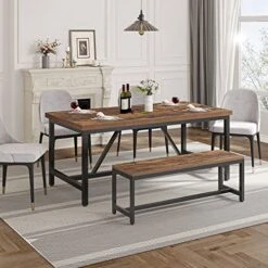 YITAHOME 70.8 X 35.4 Inch Large Wood Dining Table For 6-8, Industrial Kitchen Table With Metal Frame, Rectangular Farmhouse Dinner Table For Kitchen, Dinning Room, Living Room -Amazon Store 51IYbnIFv6L