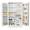 JEROAL Wooden Pantry Cabinet, Kitchen Storage Pantry Cabinet Organizer, Dining Room Entryway Floor Farmhouse Storage Cabinet With Doors And Shelves, White -Amazon Store 51Ii7BZoi4L
